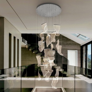 Lustra LED casa scarii design ultra-moderna Velos crom
