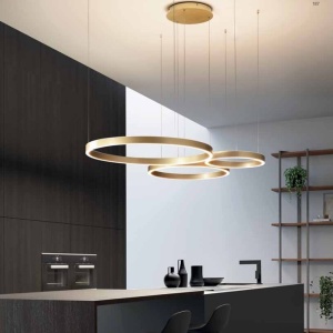 Lustra LED circulara cu 3 inele 80/60/40cm CRISEIDE, alb, negru sau auriu 227333 universul-luminii.ro