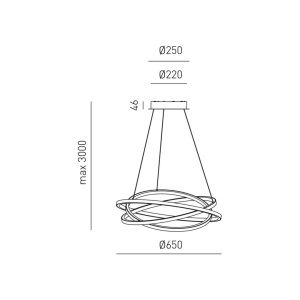Lustra LED circulara design modern ATIA 65cm alb sau negru 227043 universul-luminii.ro