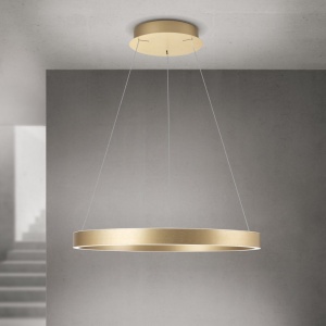 Lustra LED circulara iluminat sus si jos KOLK auriu periat 60cm - Img 3