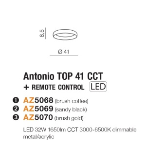 Lustra LED cu telecomanda design circular ANTONIO TOP 41 CCT GO - Img 3
