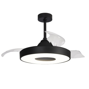 Lustra LED cu Ventilator si telecomanda COIN negru