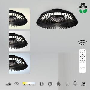 Lustra LED cu ventilator si telecomanda Himalaya Mini negru - Img 4