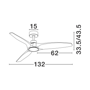 Lustra LED cu Ventilator si telecomanda HOVER D-132cm negru/ lemn inchis - Img 9