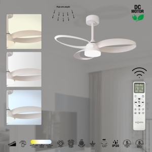 Lustra LED cu ventilator si telecomanda INFINITY alb - Img 2
