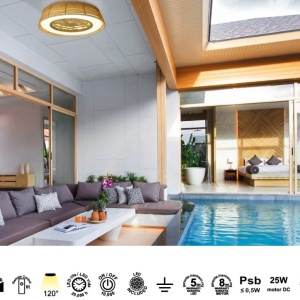 Lustra LED cu Ventilator si telecomanda, IP44, INDONESIA Mini MA-8225 247843 universul-luminii.ro