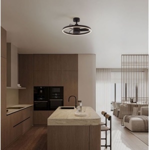 Lustra LED cu ventilator si telecomanda LUNAIR negru - Img 2