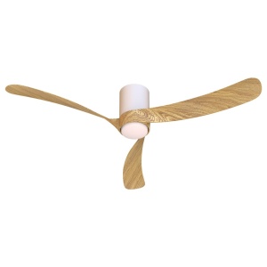 Lustra LED cu ventilator si telecomanda NEMO L alb/lemn - Img 2