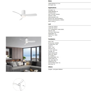 Lustra LED cu Ventilator si telecomanda NEMO M alb - Img 7