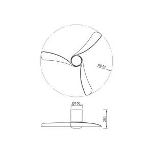 Lustra LED cu Ventilator si telecomanda NEMO M negru/lemn - Img 8