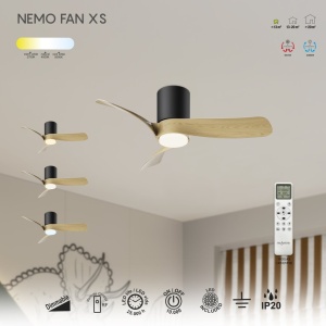 Lustra LED cu Ventilator si telecomanda NEMO negru/lemn - Img 5