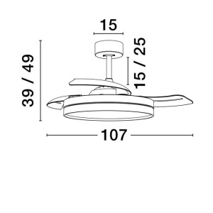 Lustra LED cu Ventilator si telecomanda NEVMA alb 238523 universul-luminii.ro