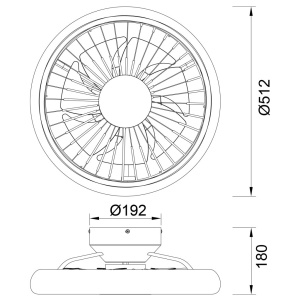 Lustra LED cu Ventilator si telecomanda TURBO alb 223003 universul-luminii.ro