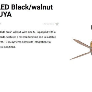 Lustra LED cu Ventilator smart sistem TUYA si telecomanda WEAVER M Black/walnut - Img 2