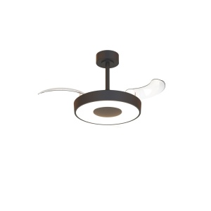 Lustra LED cu Ventilator tavan smart sistem TUYA si telecomanda COIN negru - Img 2