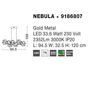 Lustra LED deosebita design modern NEBULA, 94,5cm 59833 universul-luminii.ro
