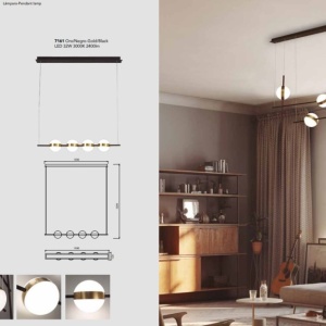 Lustra LED design Art Deco cu 4 surse de lumina Cuba 219563 universul-luminii.ro