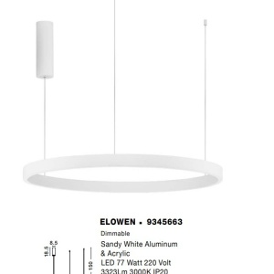 Lustra LED design circular cu iluminat sus si jos ELOWEN alb, diametru 80cm 121183 universul-luminii.ro
