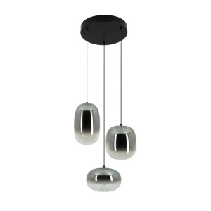 Lustra LED design decorativ VITRO negru/gri fumuriu - Img 2