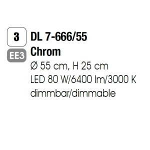 Lustra LED design LUX PRISM 55cm, chrome 94493 universul-luminii.ro