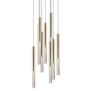 Lustra LED design minimalist cu 9 pendule One, auriu P0461-09L-B5F7 ZL - Img 2