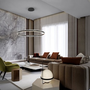 Lustra LED design modern circular 100cm Helia negru mat - Img 3