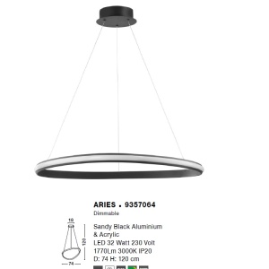 Lustra LED design modern circular ARIES negru NVL-9357064 - Img 2
