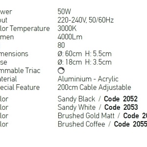 Lustra LED design modern circular Ring 60cm, Sandy White 117453 universul-luminii.ro