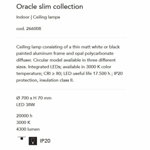 Lustra LED design modern geometric ORACLE SLIM PL D070 ROUND 3000K ON-OFF BK - Img 4