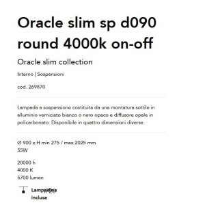 Lustra LED design modern Oracle slim sp d090 round 4000k on-off alb - Img 5