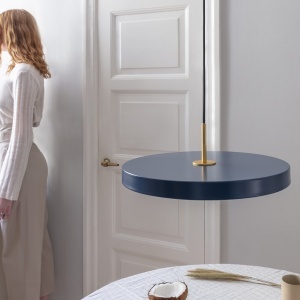Lustra LED design scandinav Asteria mini - petrol blue/ auriu 194573 universul-luminii.ro