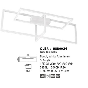 Lustra LED dimabila aplicata design modern CLEA alb 31W - Img 3