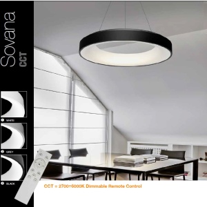 Lustra LED dimabila cu telecomanda SOVANA 80 neagra ZZ AZ3449 80293 universul-luminii.ro
