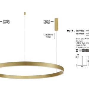 Lustra LED dimabila design circular MOTIF D-120cm - Img 3