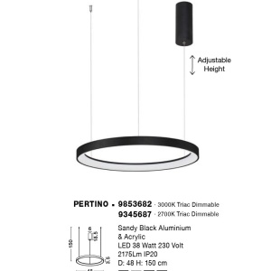 Lustra LED dimabila design circular PERTINO D-48cm - Img 5