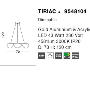 Lustra LED dimabila, design deosebit TIRIAC - Img 2