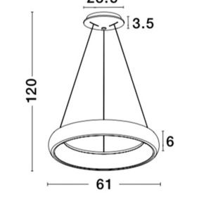 Lustra LED dimabila, design modern Albi alb, 61cm 52683 universul-luminii.ro