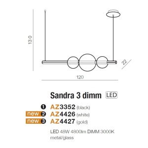 Lustra LED dimabila design modern SANDRA 3 GO 198933 universul-luminii.ro