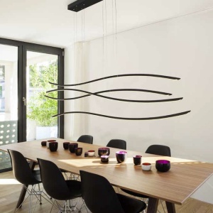 Lustra LED dimabila design modern Waves black 45793 universul-luminii.ro