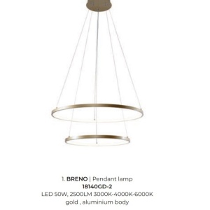 Lustra LED moderna design circular BRENO auriu 40/60cm - Img 2