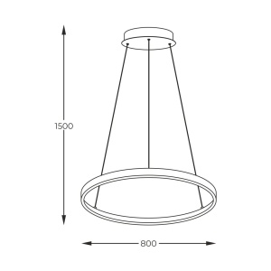 Lustra LED moderna design circular BRENO negru 80cm - Img 2