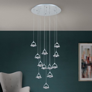 Lustra LED suspendata cu cristal K9 design lux MOON 12L 156263 universul-luminii.ro