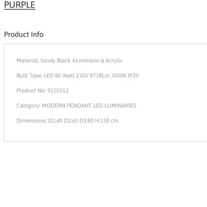 Lustra LED suspendata design circular PURPLE 3 ring neagra 222423 universul-luminii.ro