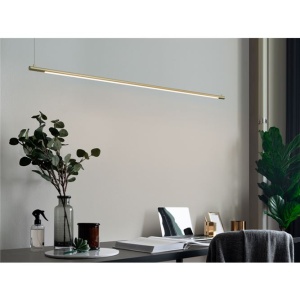 Lustra LED suspendata design liniar ELETTRA auriu, L-120cm - Img 5