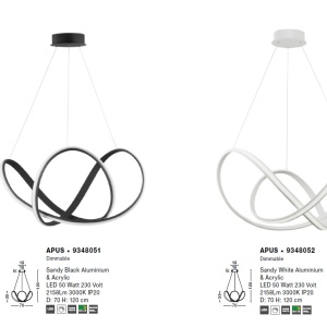 Lustra LED suspendata design modern APUS negru NVL-9348051 - Img 5