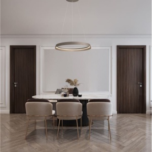Lustra LED suspendata design modern circular ORMI brown - Img 2