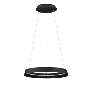 Lustra LED suspendata design modern circular ORMI negru D-45cm - Img 1