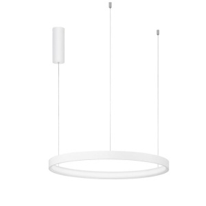 Lustra LED suspendata design modern circular PERRINE D-60cm alba