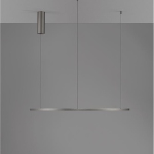 Lustra LED suspendata design modern circular TARQUIN D-80cm argintie - Img 5