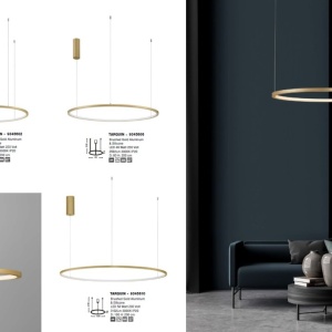 Lustra LED suspendata design modern circular TARQUIN D-80cm aurie - Img 7